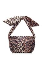 Ganni Animal-print Knotted Nylon Shoulder Bag