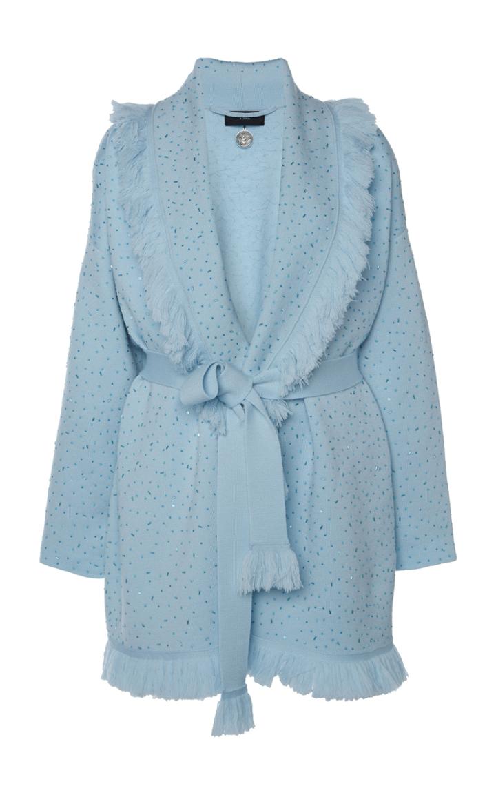 Moda Operandi Alanui Gleaming Pool Embroidered Wool Cardigan Size: S