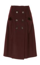 Maison Margiela Double Button Wool-blend A-line Skirt