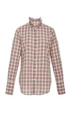 Nili Lotan Nola Muti-colored Cotton Plaid Top