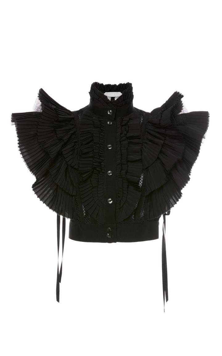 Unttld Victoria Pleated Silk Georgette Top