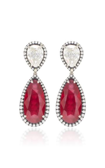 Moda Operandi Mcteigue & Mcclelland Burma Ruby & Diamond Earrings