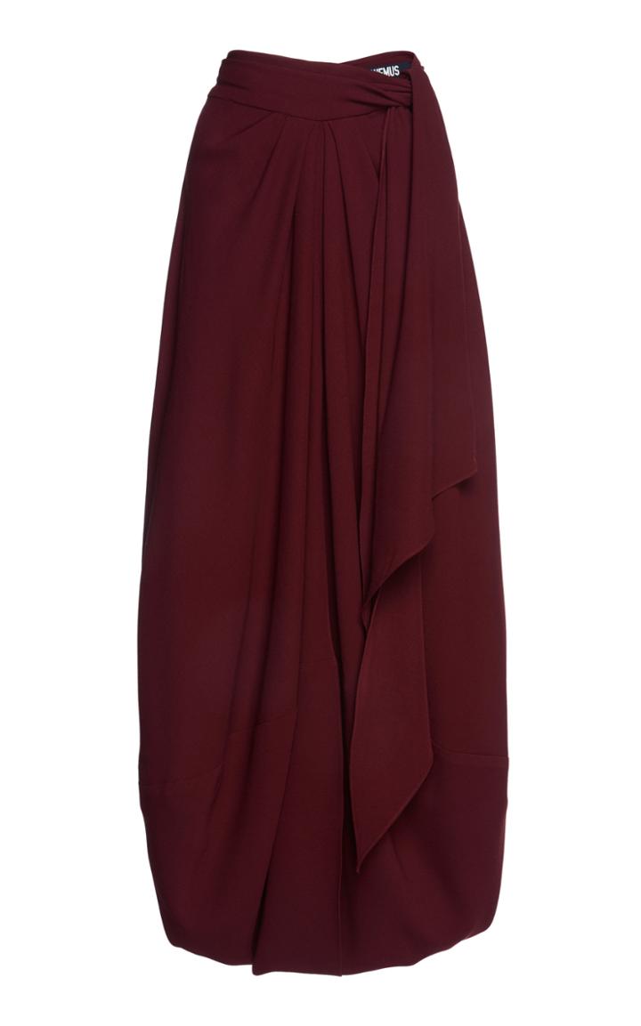 Jacquemus Souela Draped Wool Midi Skirt