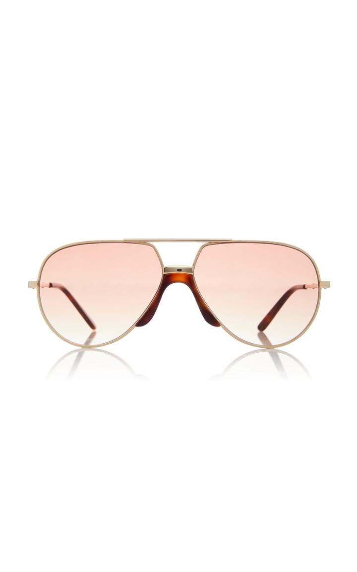 Moda Operandi Gucci Oversized Metal Aviator Sunglasses