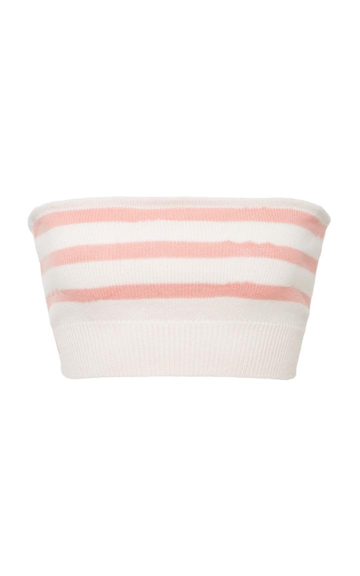 Barrie Striped Cashmere Bandeau Top