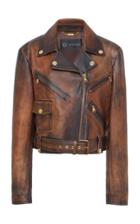 Versace Distressed Leather Biker Jacket