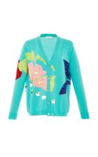 Delpozo Embroidered Intarsia Cardigan