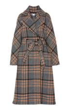 Martin Grant Virgin Wool Check Print Trench Coat