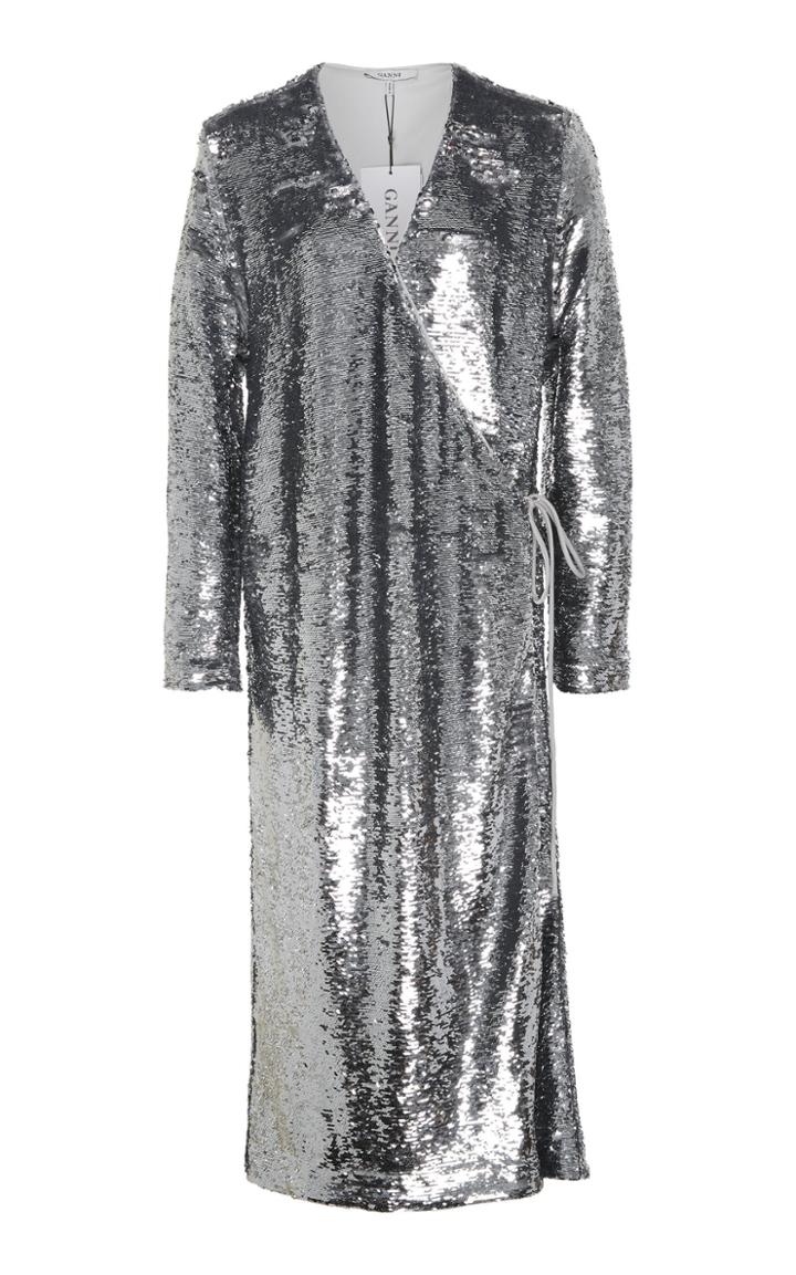 Ganni Sequined Wrap Dress