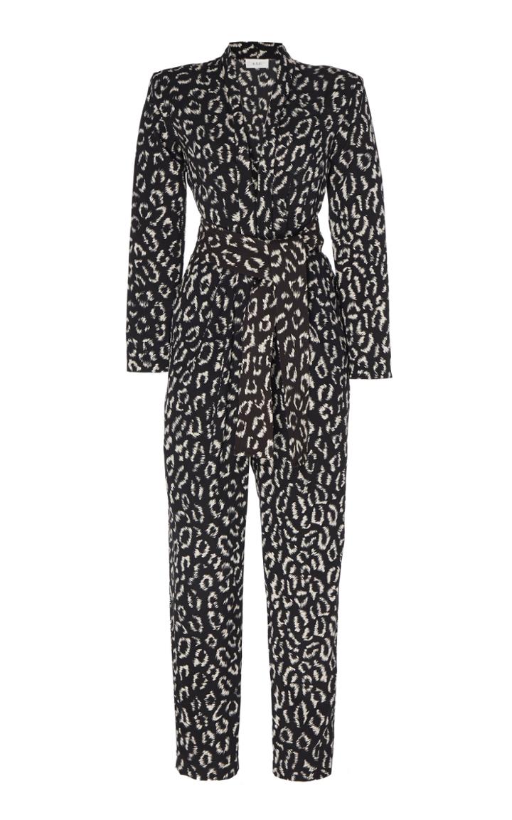 A.l.c. Kieran Printed Belted Crepe Jumpsuit