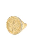 Moda Operandi Dru. 14k Yellow Gold St. Benedict Signet Ring