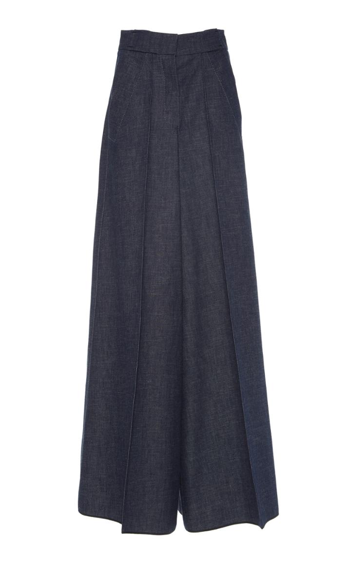 Dice Kayek Wide Leg Chambray Pant
