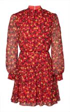Saloni Isabel Tiered Skirt Silk Mini Dress