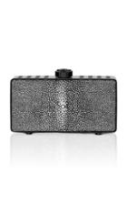 Bougeotte Titanium Best Secret Keeper Clutch In Black And Silver Galuchat