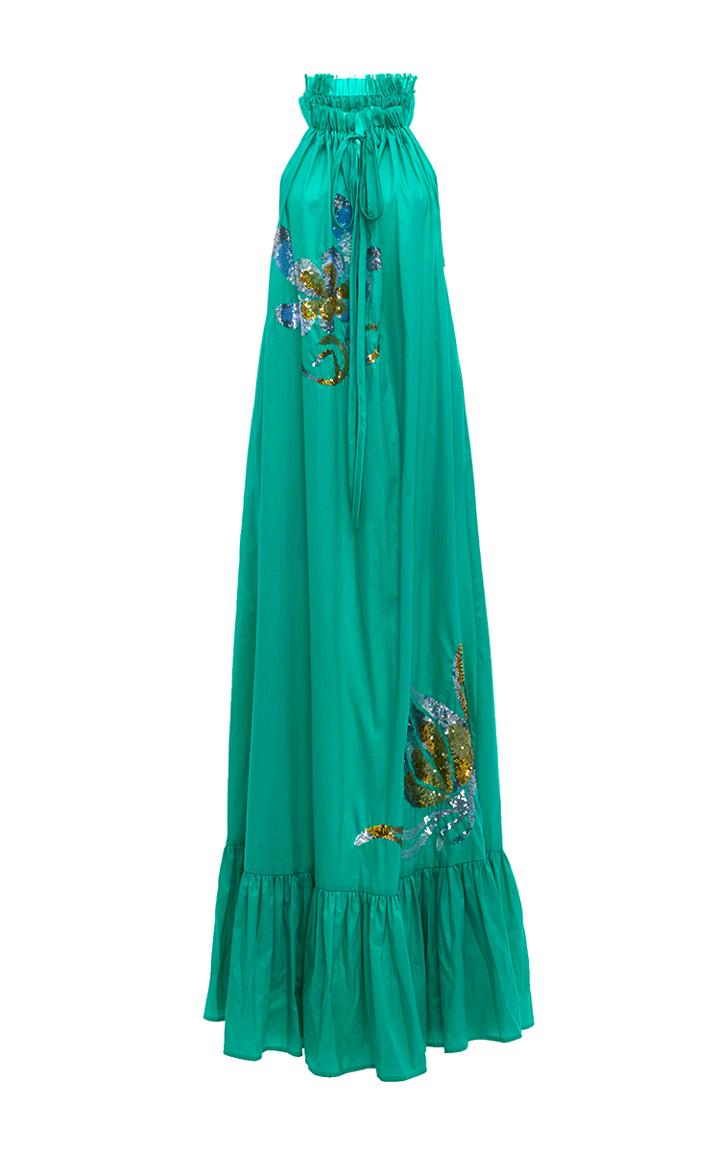 Cynthia Rowley Embellished Halter Maxi Dress