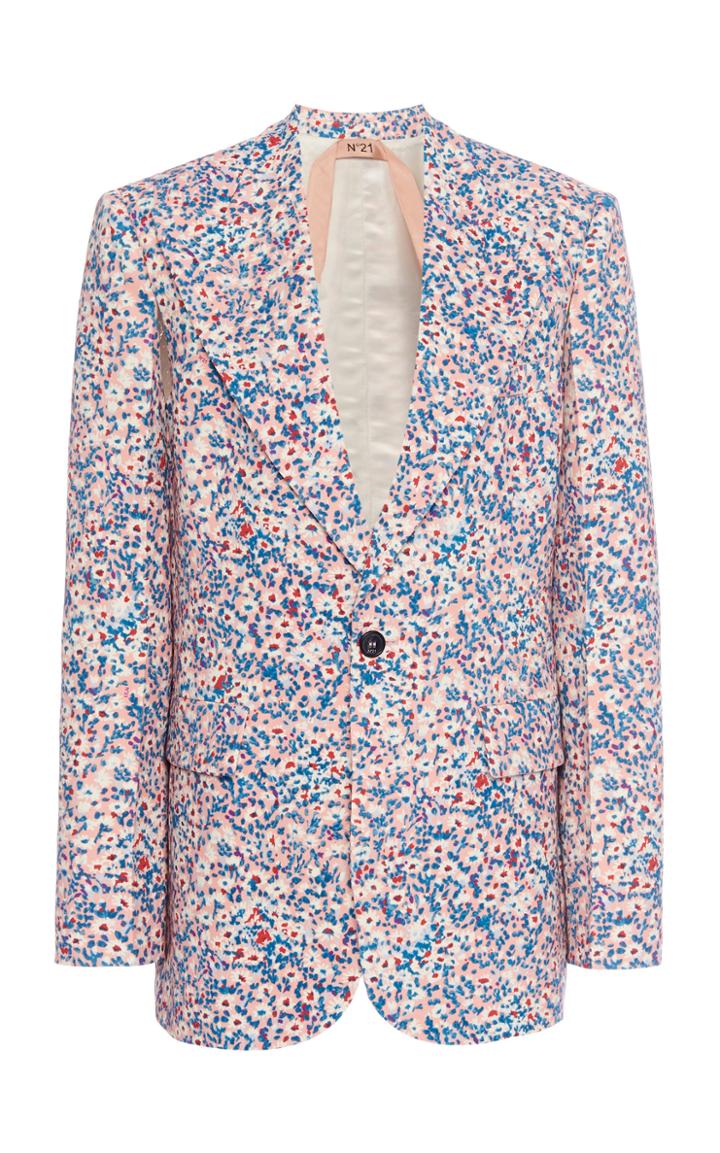 Moda Operandi N21 Floral-print Cape-effect Crepe Blazer Size: 36