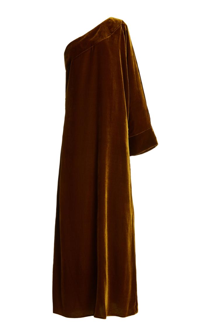 Bernadette Antwerp Gigi One-shoulder Silk Velvet Maxi Dress