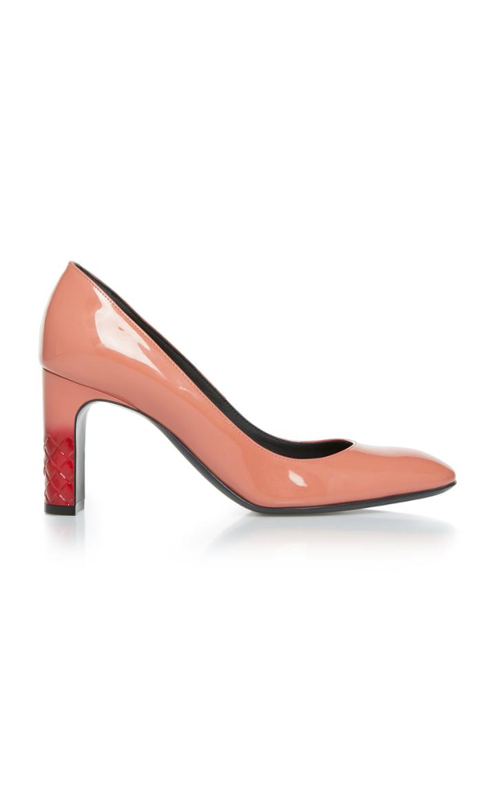 Bottega Veneta Patent Block Heel Leather Pumps