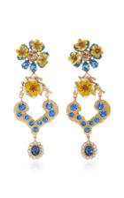 Dolce & Gabbana Mix Strass Fiori Gold-tone Crystal Drop Earrings