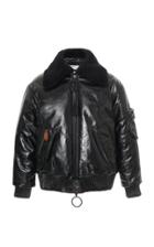 Off-white C/o Virgil Abloh Puzzle Leather Bomber Black White