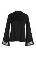 Zeus + Dione Black Eva Cut-out Blouse