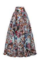 Elie Saab Voluminous Printed Faille A-line Skirt