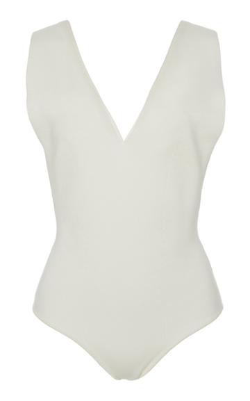 Agnona V-neck Cotton One-piece Swimsuit