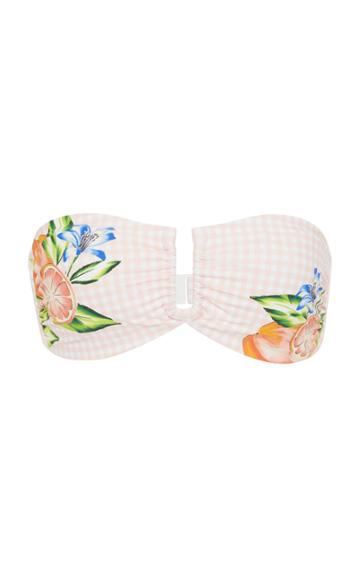 Onia Genevieve Oranges Print Strapless Bikini Top