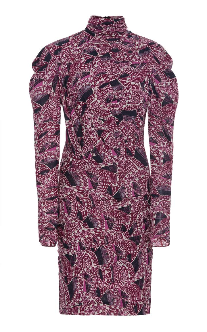 Isabel Marant Jisola Ruched Printed Jersey Mini Dress