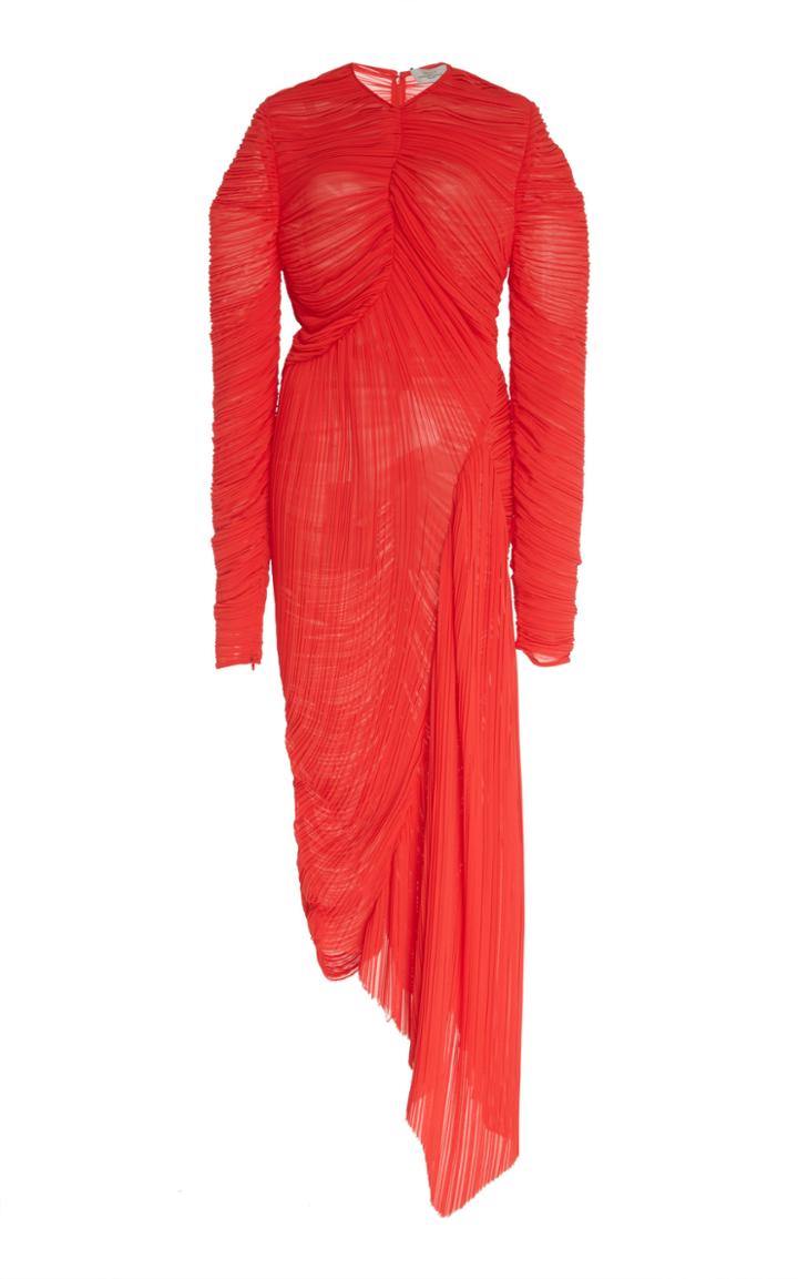 Preen By Thornton Bregazzi Dalia Pleated Georgette Dress