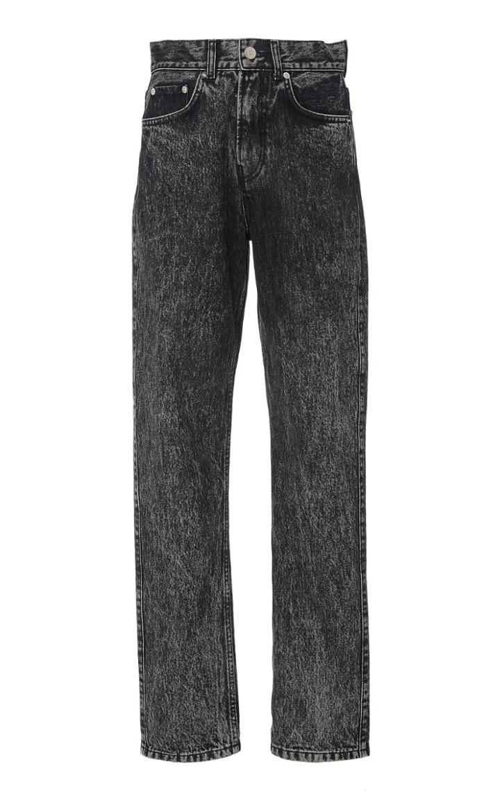 Ganni Acid-wash Mid-rise Straight-leg Jeans