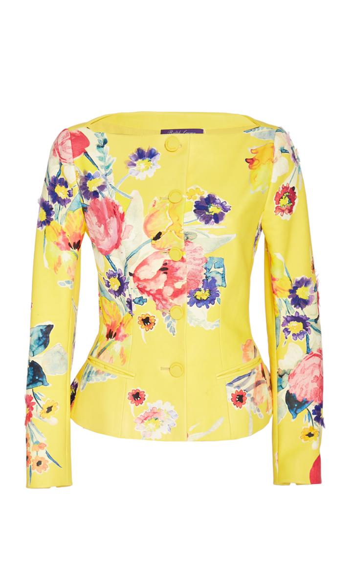 Ralph Lauren Gemma Floral Leather Jacket