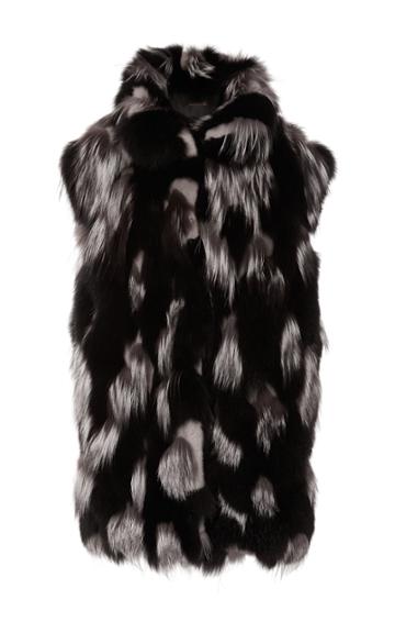 Michael Kors Collection Leopard Intarsia Fur Vest