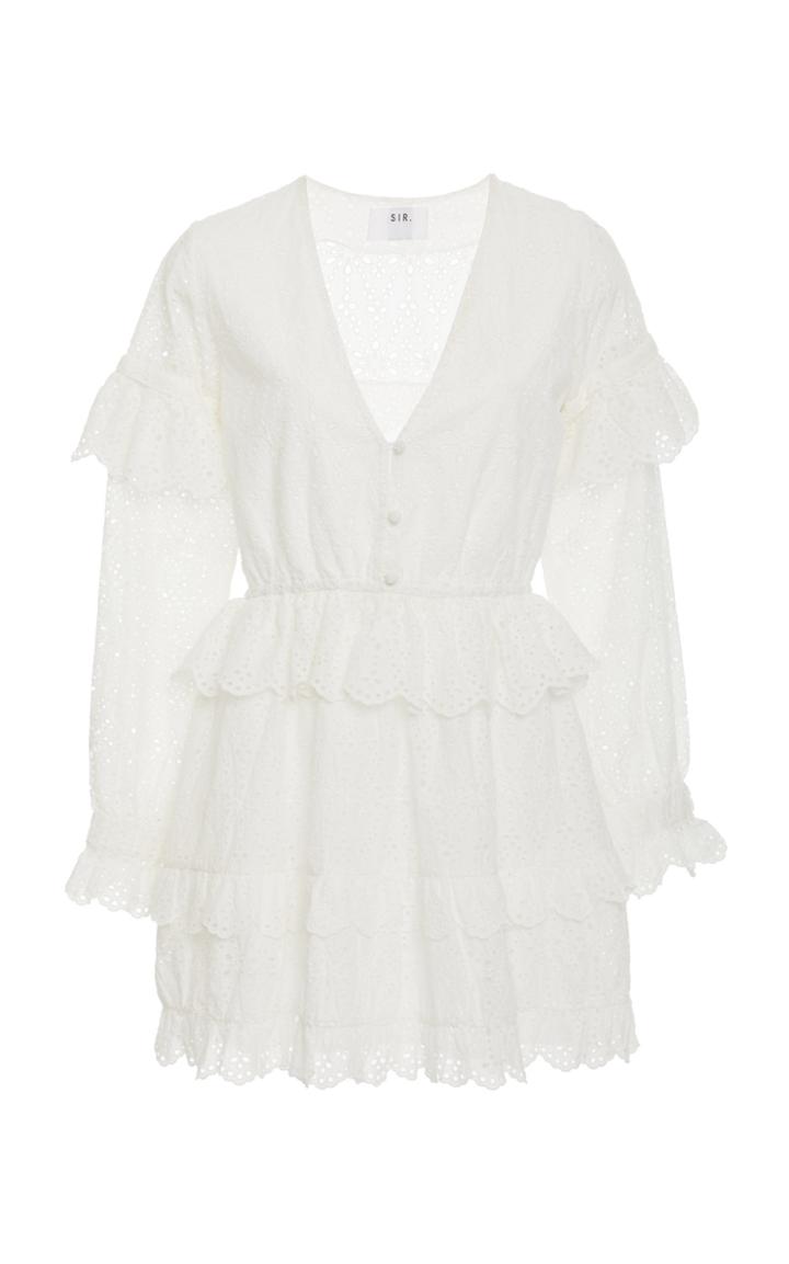 Sir The Label Amelie Ruffled Broderie Anglaise Mini Dress