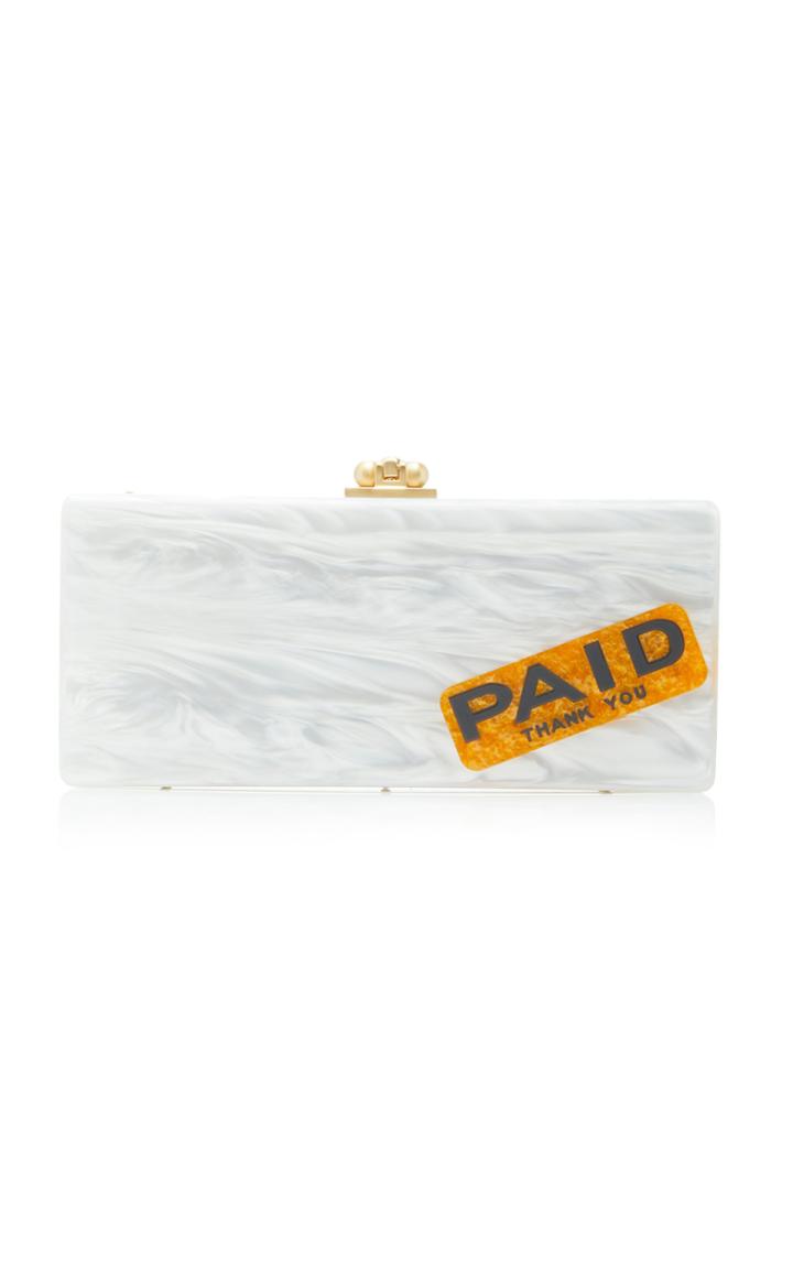 Edie Parker Marbled Acrylic Medium Slim Clutch