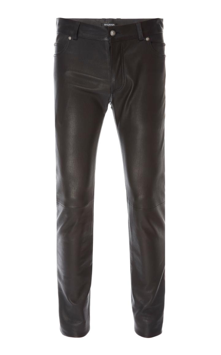 Balmain 6 Pockets Leather Pants