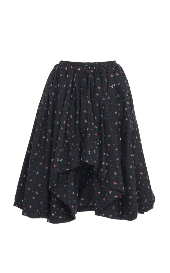 Moda Operandi Molly Goddard Britt Floral-print Cotton High-low Skirt Size: 10