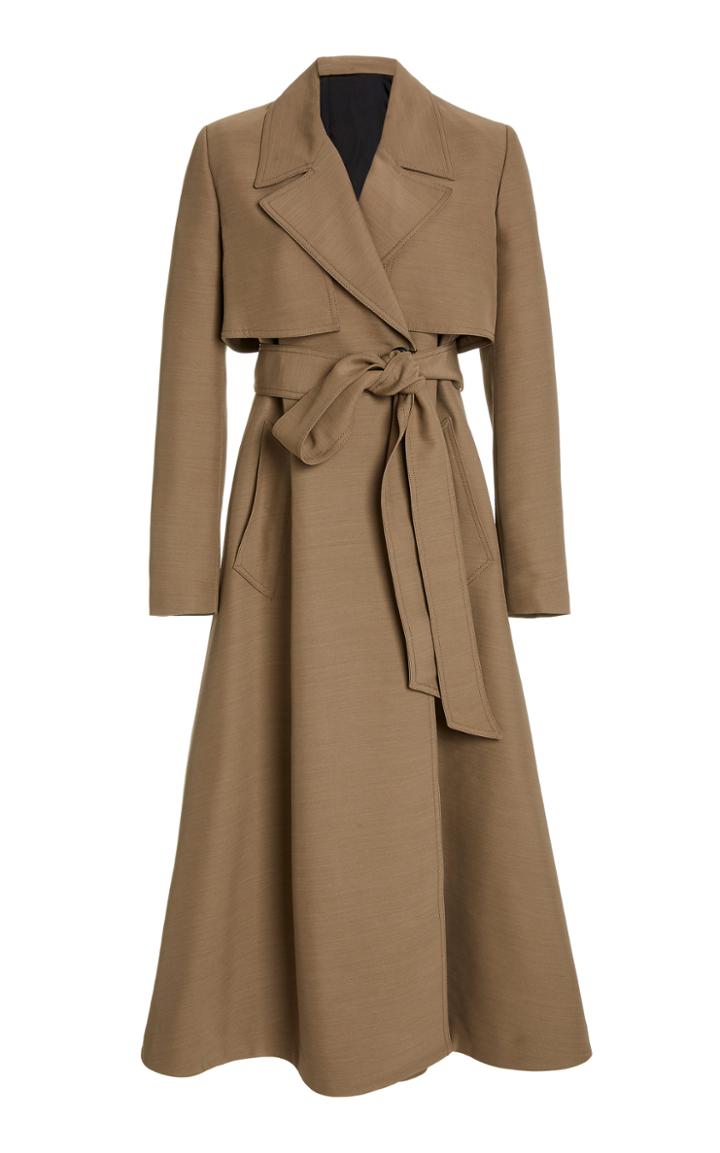 Ami Belted Wool-blend Ottoman Trench