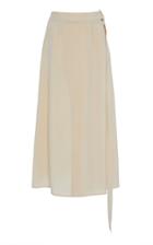 Sally Lapointe Belted Lightweight Cupro Wrap Skirt