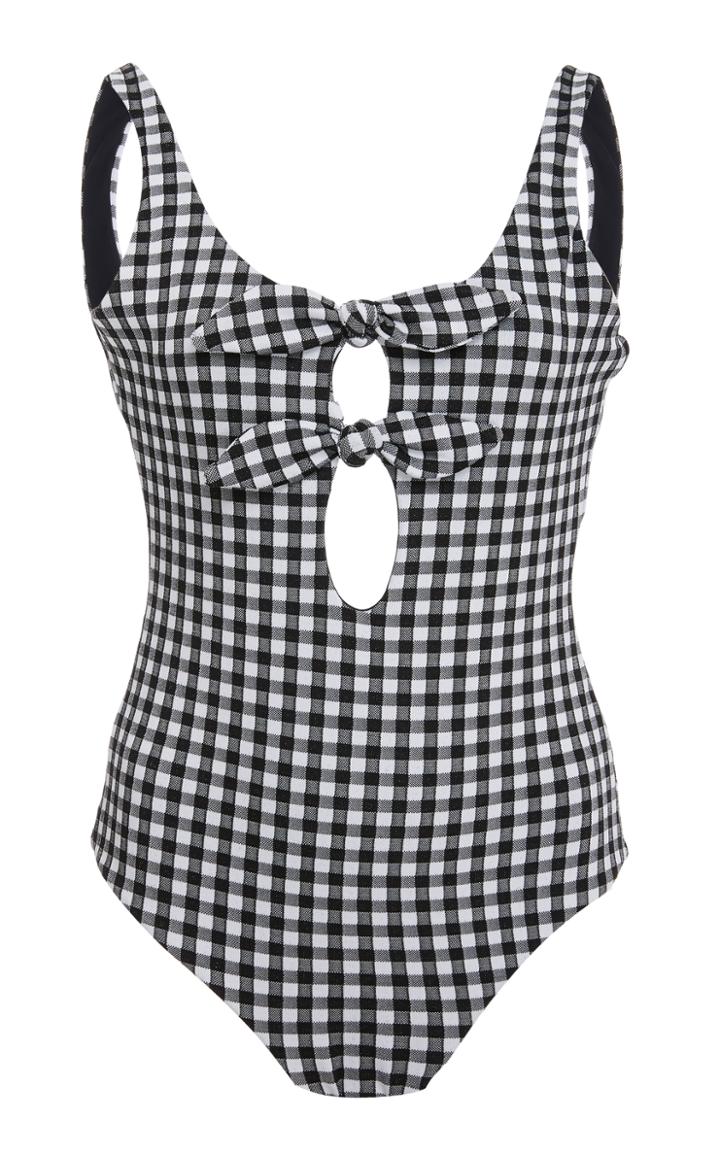 Mara Hoffman Swim Maven Gigham Bow Tie One Piece