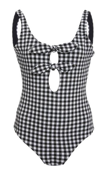 Mara Hoffman Swim Maven Gigham Bow Tie One Piece
