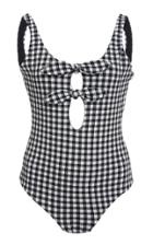 Mara Hoffman Swim Maven Gigham Bow Tie One Piece