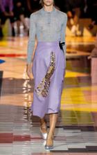 Moda Operandi Prada Sequined Leather Wrap Skirt Size: 38