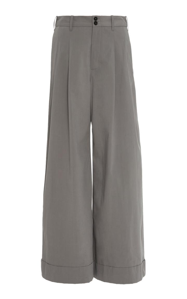 Co Cuffed Cotton-blend Wide-leg Pants