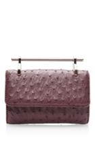 M2malletier Mini Fabricca Ostrich Leather Bag In Red