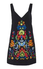 Carolina Herrera Crepe Embroidered Dress