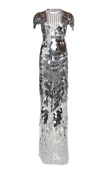 Alberta Ferretti Sheer Sequined Tulle Gown