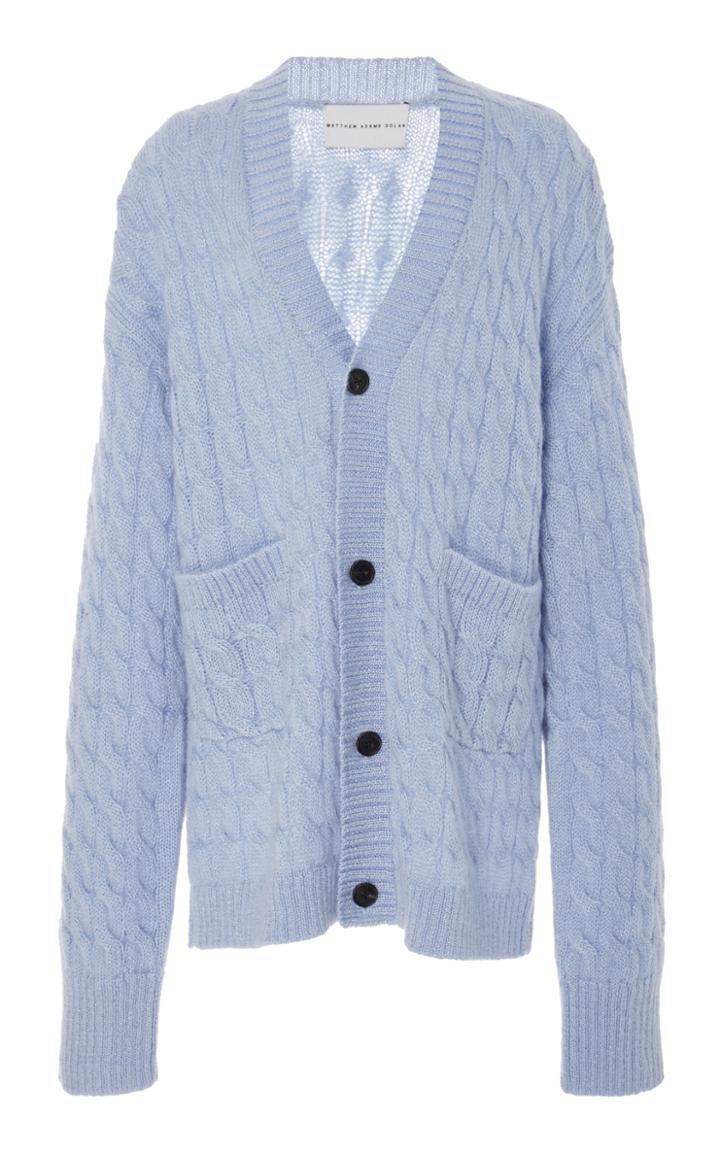 Matthew Adams Dolan Mohair-blend Cable-knit Cardigan