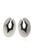 Arunashi One-of-a-kind Titanium And Onyx Disc Hoop Earrings