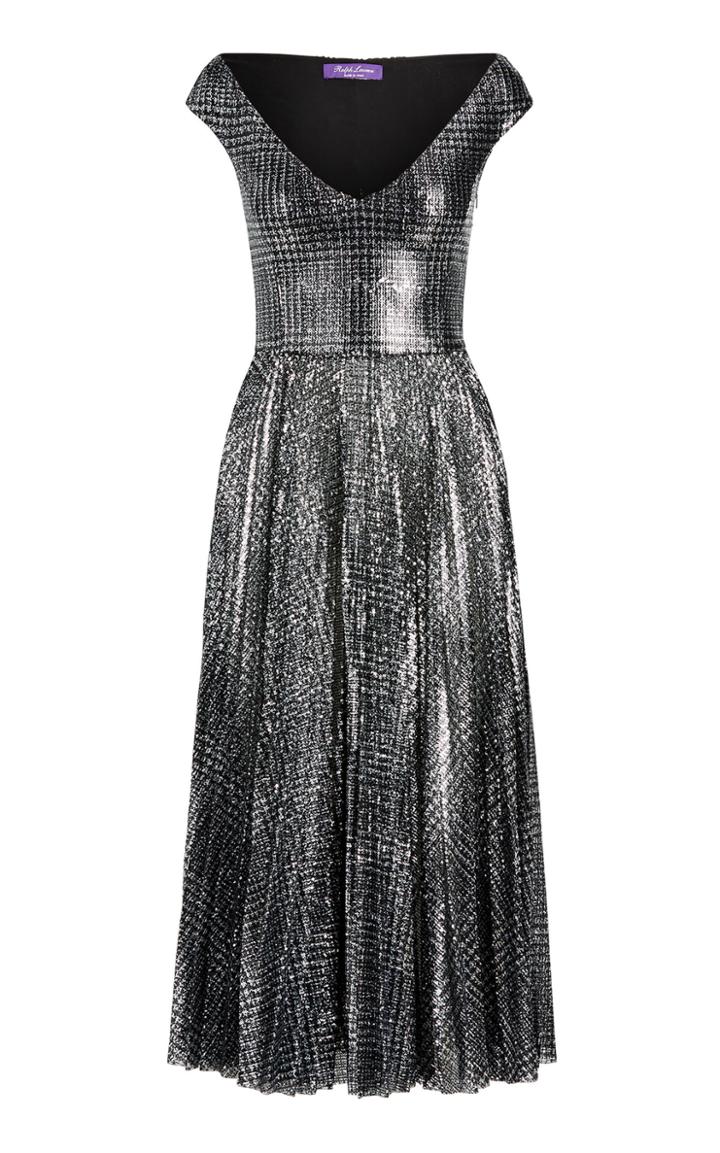 Moda Operandi Ralph Lauren Fonda Sequined Plaid Dress Size: 2